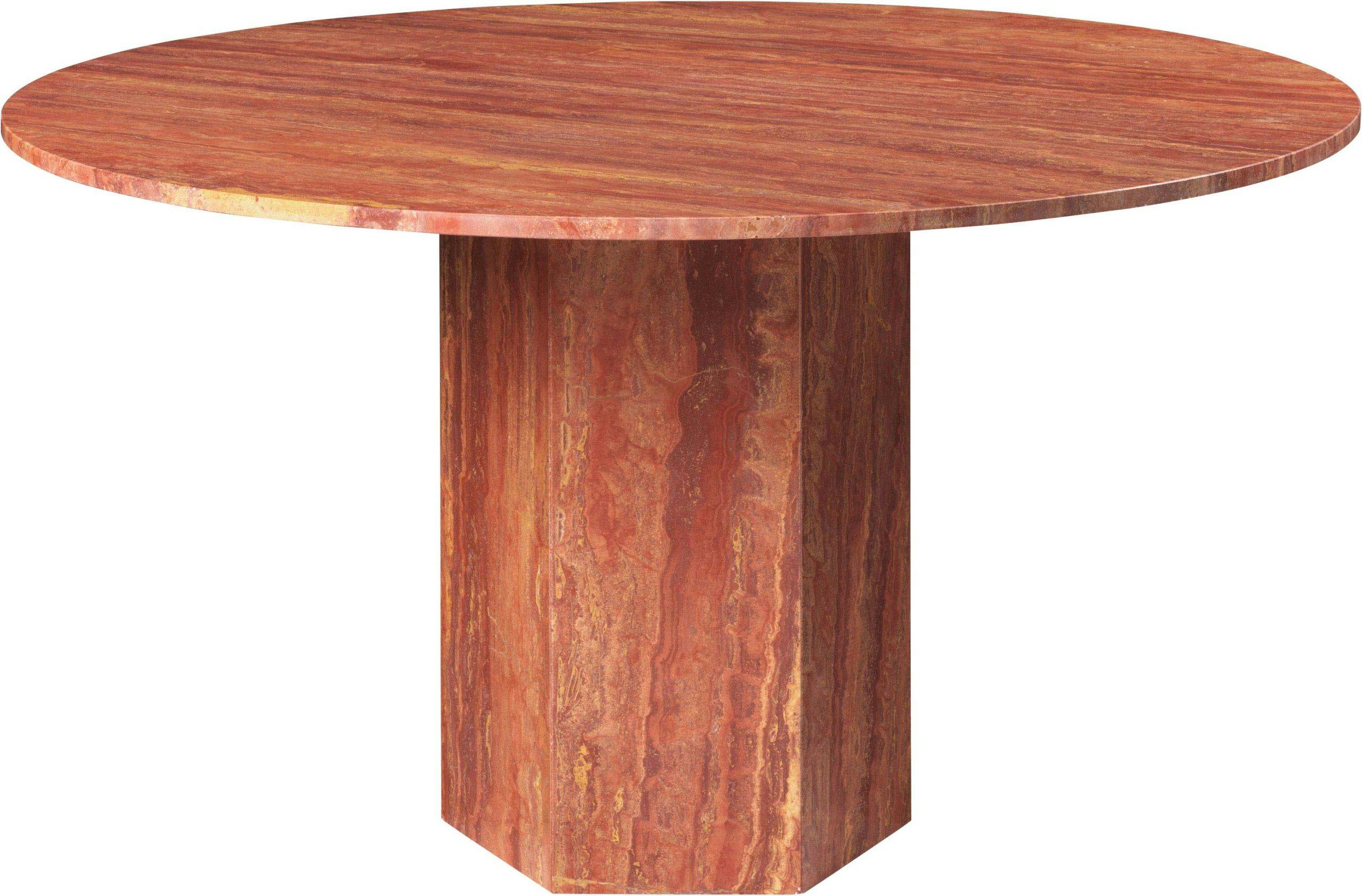 epic diningtable round 130 redtravertine large